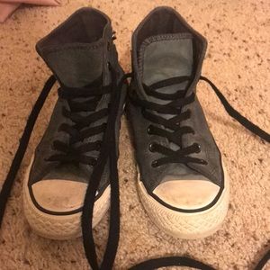 Leather high top converse studded sneakers